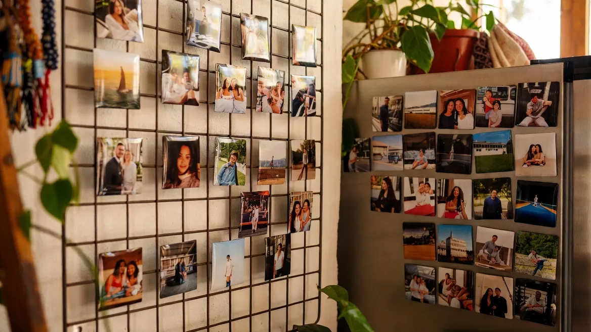 Decoración del hogar con fotos usando imanes personalizados