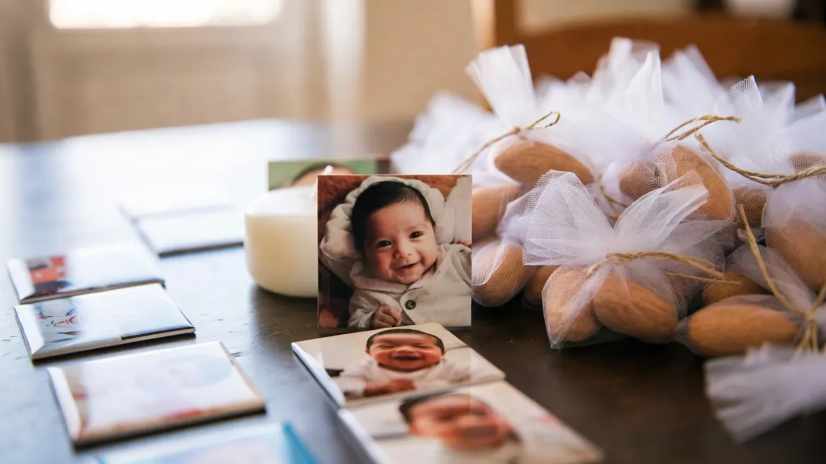Recuerdos para bautizo personalizados con foto del bebé