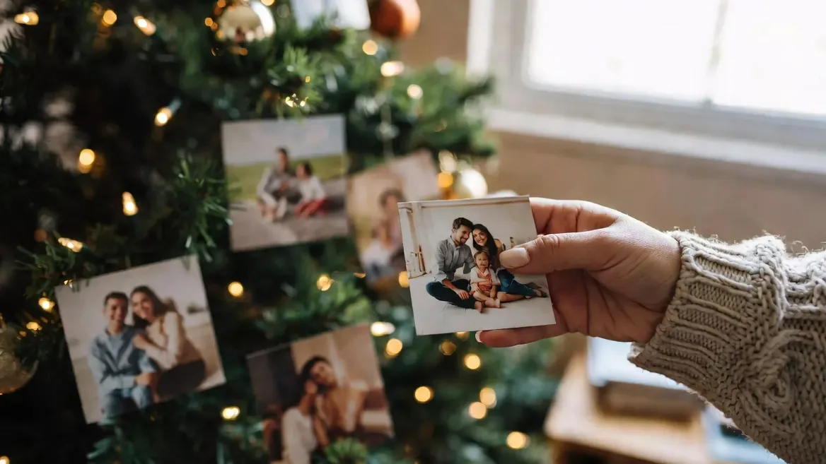 Regalos de Navidad personalizados con foto: imanes bajo el árbol