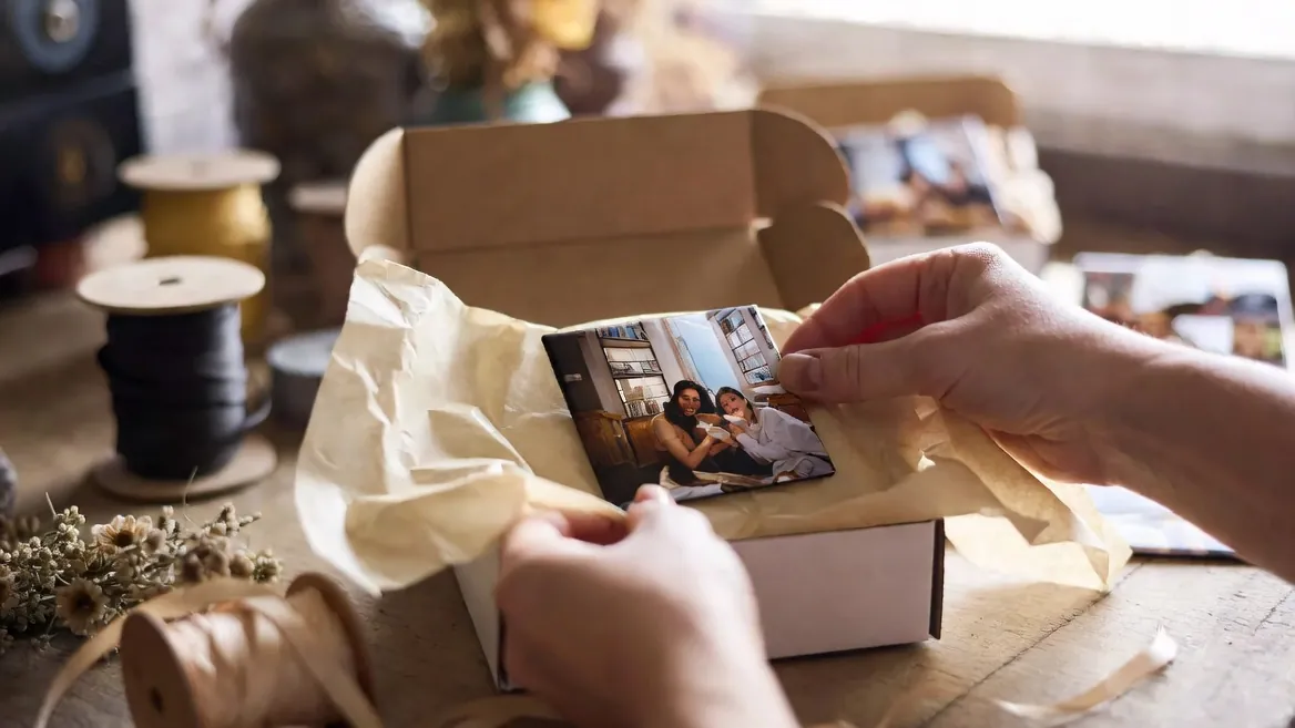 Imanes personalizados con fotos de familia en refrigerador