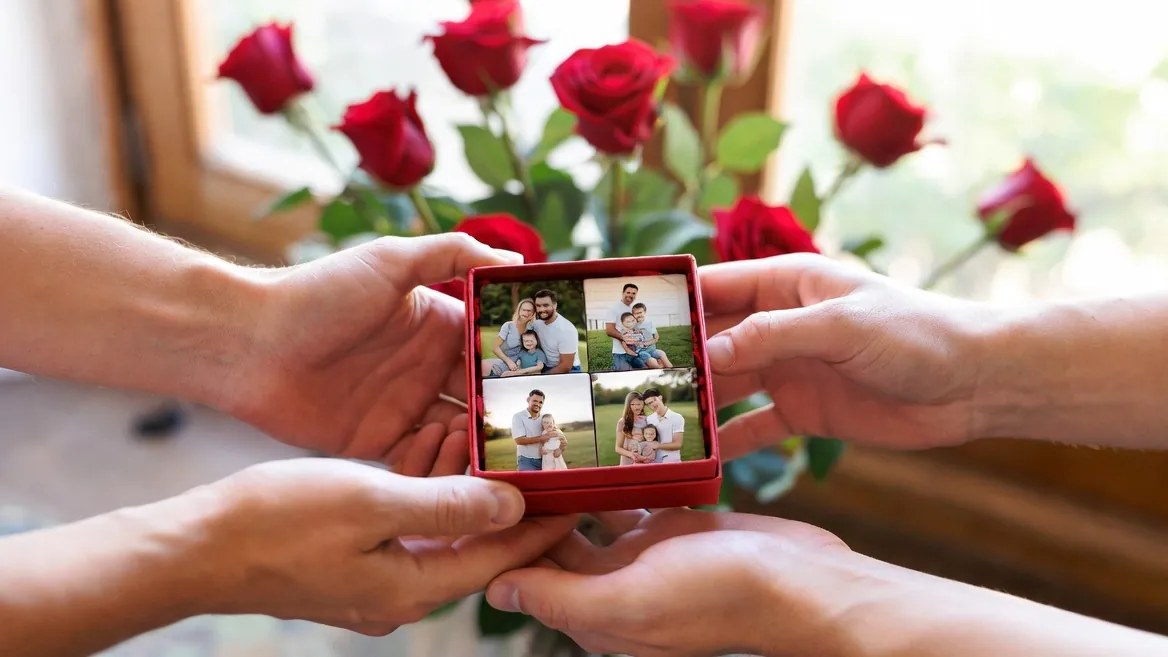 Regalo de San Valentín con imanes personalizados con foto de pareja